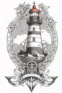 Lighthouse and Anchor tattoo design idea