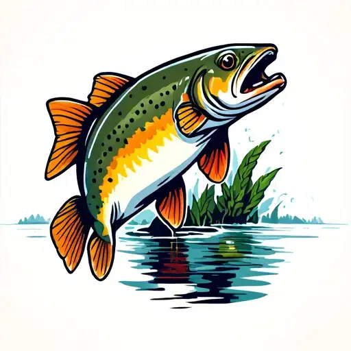 brook trout tattoo design idea