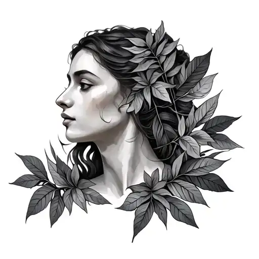 leaves around neck with 2000 year tattoo design idea