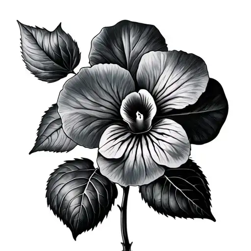 African Violet tattoo design idea
