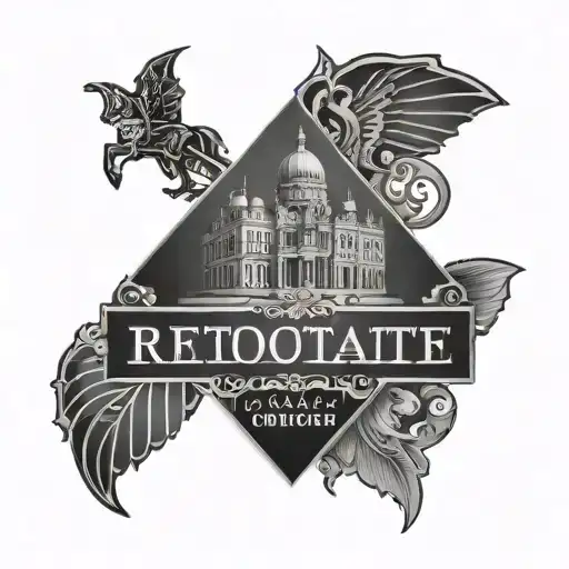 realestate network group in Budapest with "Otthon Centrum" logo tattoo design idea