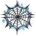 spiderweb with crystals tattoo design idea