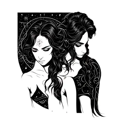 Astrological sign Gemini with figure 12 with my best friend tattoo design idea