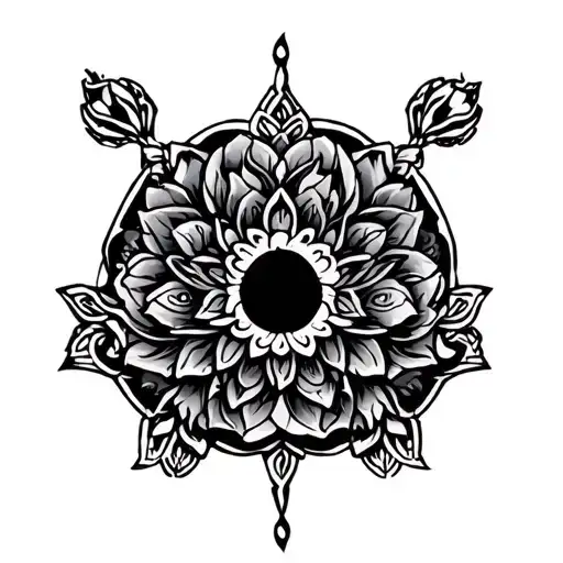 A mixture of the symbol of good fortune and Iranian civilization tattoo design idea