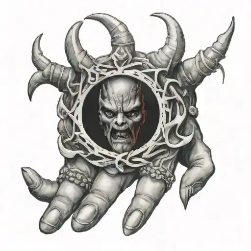 then I would like something, hand, spirit, devil, that grabs me or grabs my soul to take it with him, it's a l tattoo design idea