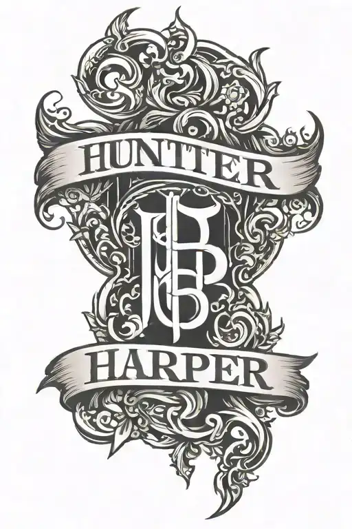 Hunter Harper ambigram tattoo tattoo design idea