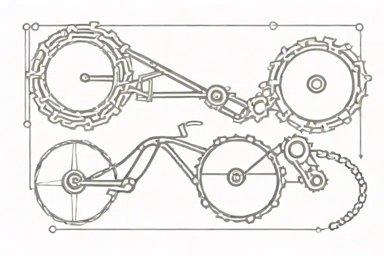 infinity bike chain transforming tattoo design idea