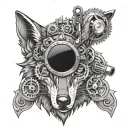 steampunk wolf tattoo design idea