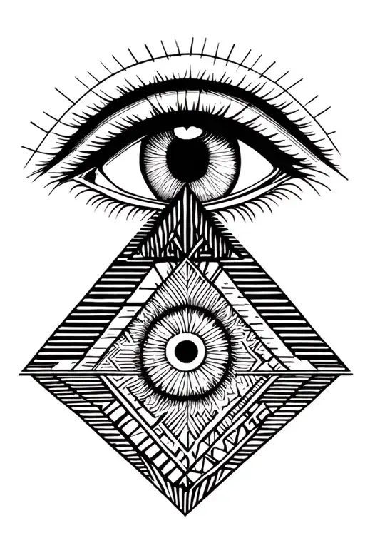 pyramide, boussole sharingan eye tattoo design idea