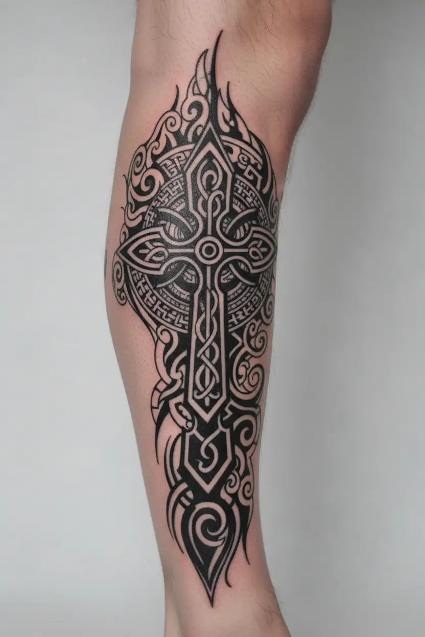 the ankh spirals tattoo design idea