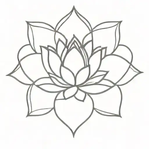 mandala lotus flower intertwined tattoo design idea