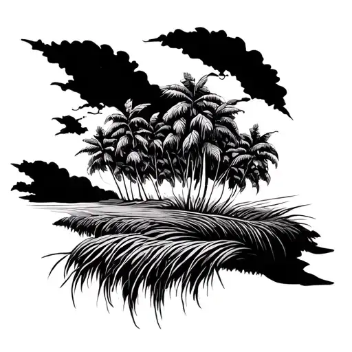 Vietnam rice field tattoo design idea