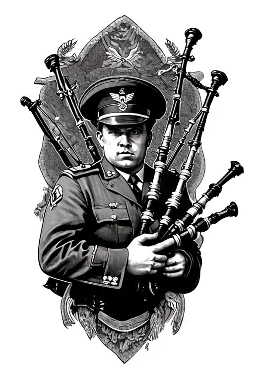 bagpipes united states air force tattoo design idea