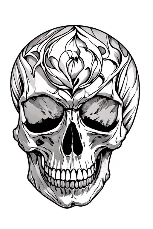 realistic skull tattoo design idea