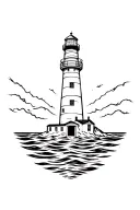 Lighthouse ocean tattoo design idea