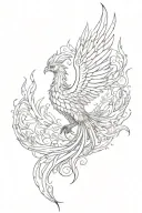 phoenix rising from ashes tattoo design idea