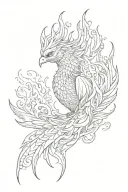 phoenix rising from ashes tattoo design idea