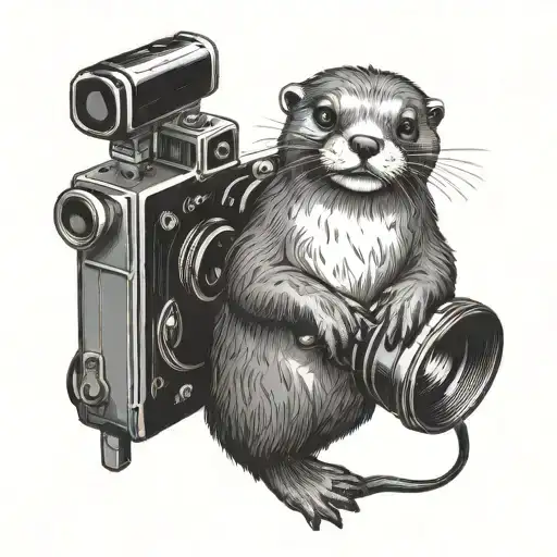 otter holding a camera tattoo design tattoo design idea