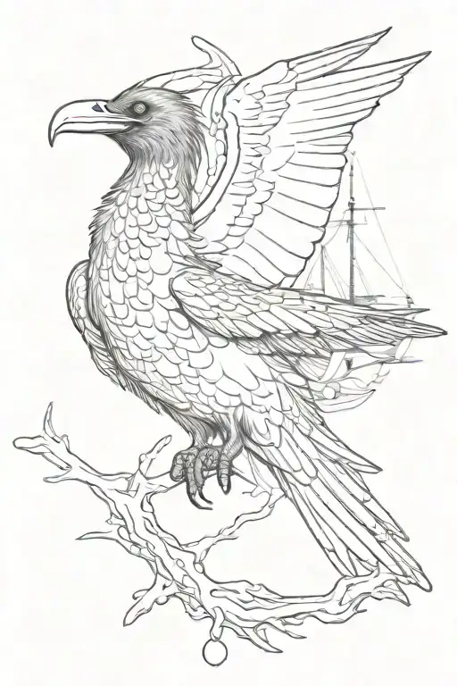 frigate bird soaring tattoo design idea