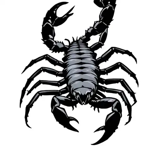 American traditional scorpion black and grey but dark and scary looking with one reference from Naruto tattoo design idea