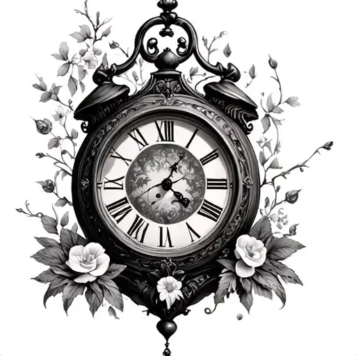 Alice In Wonderland Clock tattoo design idea