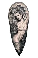 Mac miller divine feminine, swimming leg  tattoo tattoo design idea