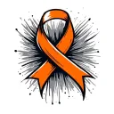 orange cancer ribbon together symbolizing resiliance  tattoo design idea