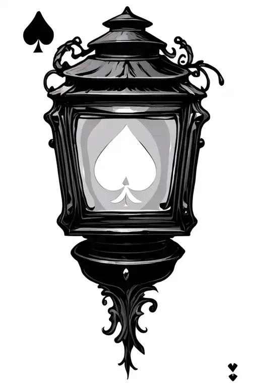 Playing Card Lantern tattoo design idea