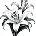 regular lily flowers combine with a spider lily flower tattoo design idea