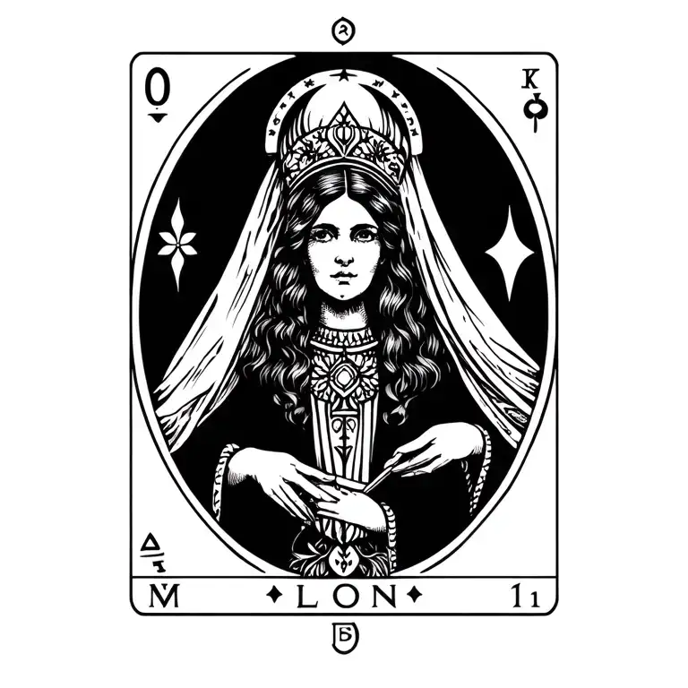 tarot card high priestess tattoo design idea
