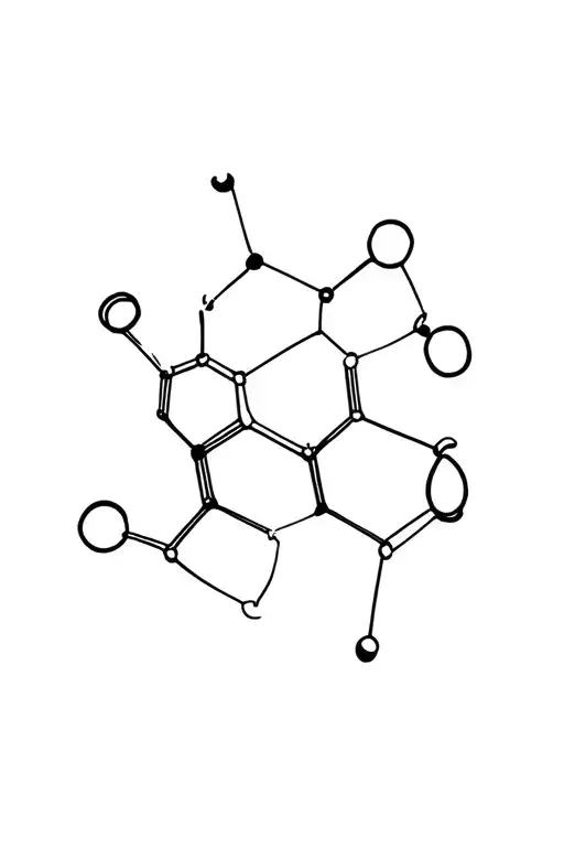 dopamine molecular structure pleasure seeking tattoo design idea