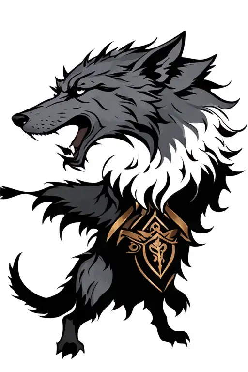 fenrir viking norse wolf tattoo design idea