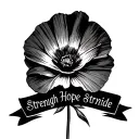 mans hand outline with military remembrance military spouse love poppy  passion hope strength inside hand outline tattoo design idea