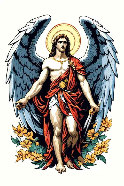 st michael archangel tattoo design idea