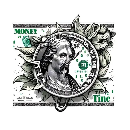Money time tattoo design idea