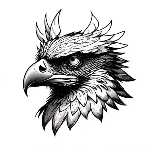 Philippine eagle head tattoo design idea
