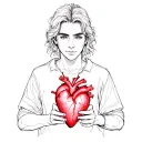 Alex with a read heart at the end tattoo design idea