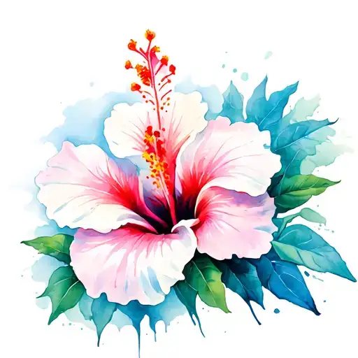 Panama flag hibiscus flower tattoo design idea