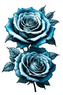 blue roses tattoo design idea