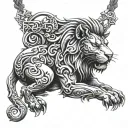 final fantasy 8 sleeping lionheart necklace but gothic tattoo design idea