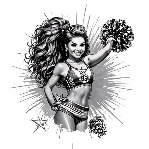 all star cheerleading tattoo design idea