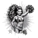 all star cheerleading tattoo design idea