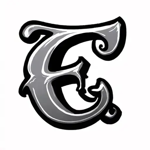 Cursive E tattoo design idea