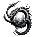 Dragon Shen Long sphere tattoo design idea