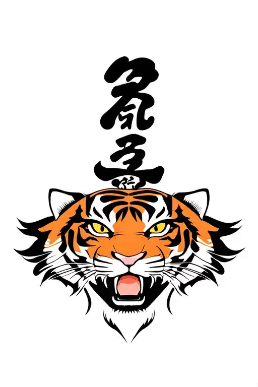 tiger head tattoo design idea