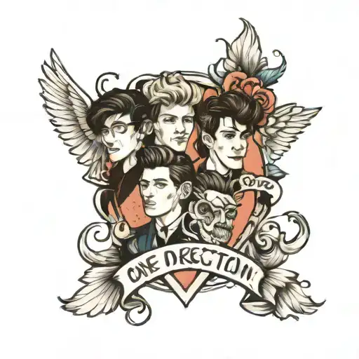 one direction tattoo design idea