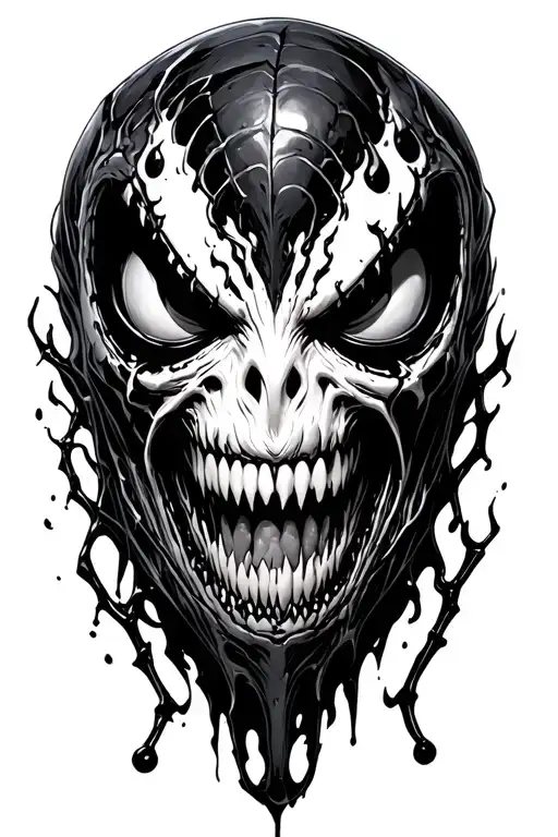 carnage goo symbiote taking over no faces realistic  tattoo design idea