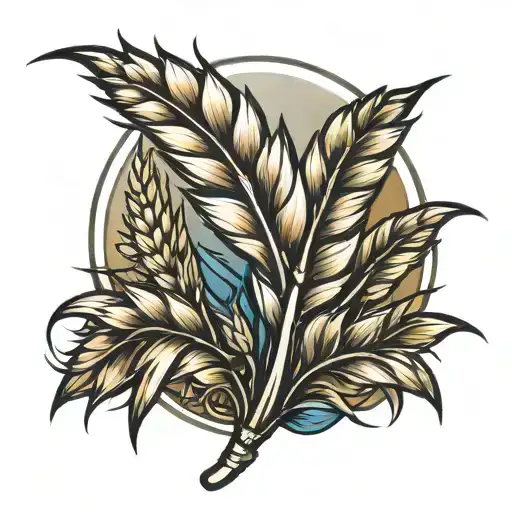 wheat stalk tattoo design idea