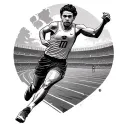 track and field scene tattoo design idea