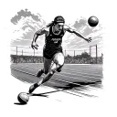 track and field scene tattoo design idea